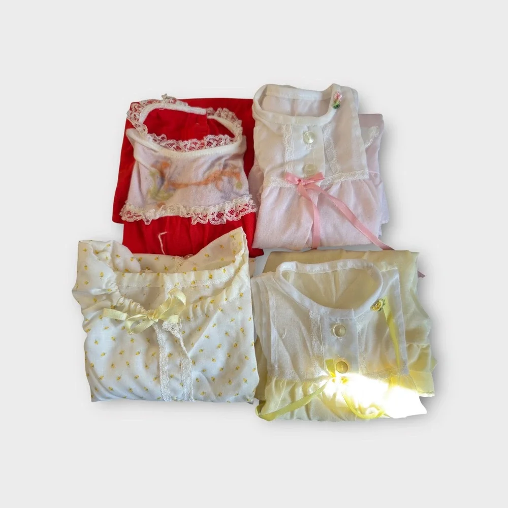 Vintage‎ Baby Toddler Girls Nightgowns Lot of 4, Lace, Floral, Cottagecore